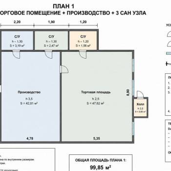 Сдается Торговое помещение, 100 м²