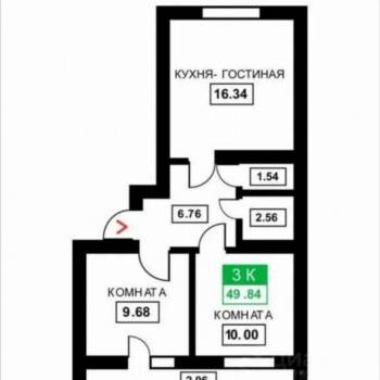 Продается 3-х комнатная квартира, 50 м²