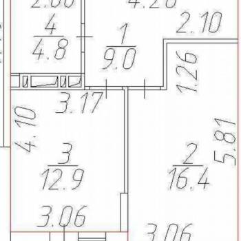 Сдается 1-комнатная квартира, 43,6 м²