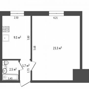 Продается 1-комнатная квартира, 37 м²