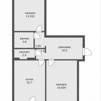 Продается 2-х комнатная квартира, 68,5 м²
