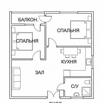 Продается 2-х комнатная квартира, 39,2 м²