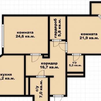 Продается 3-х комнатная квартира, 110 м²