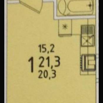 Продается 1-комнатная квартира, 21,3 м²