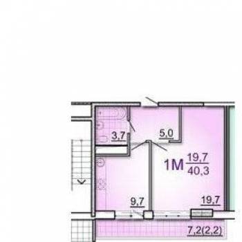 Сдается 1-комнатная квартира, 40,3 м²