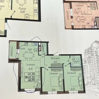 Продается 3-х комнатная квартира, 68,1 м²