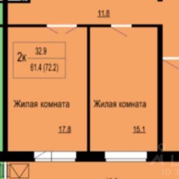 Продается 2-х комнатная квартира, 72 м²