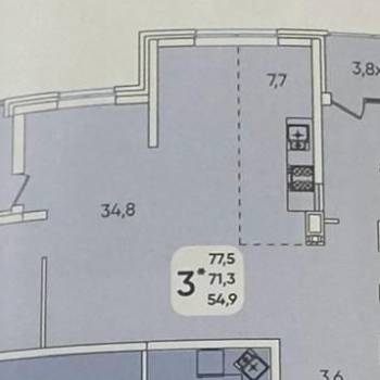 Продается 3-х комнатная квартира, 82 м²