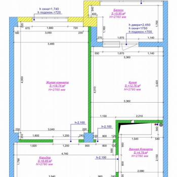 Продается 1-комнатная квартира, 45 м²