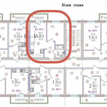 Продается 2-х комнатная квартира, 33,5 м²