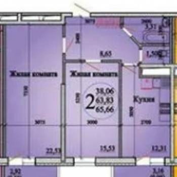 Продается 2-х комнатная квартира, 65,7 м²
