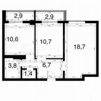 Продается 2-х комнатная квартира, 53 м²