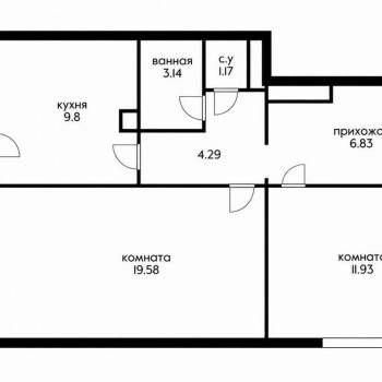 Продается 2-х комнатная квартира, 56,2 м²