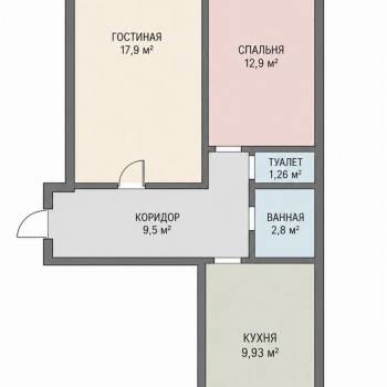 Продается 2-х комнатная квартира, 54 м²
