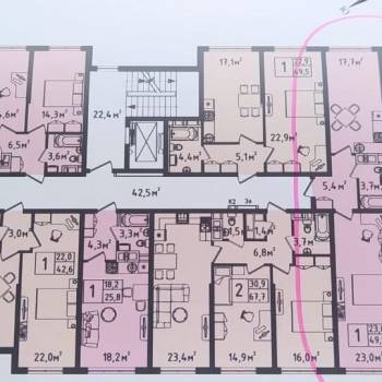 Продается 1-комнатная квартира, 50,1 м²