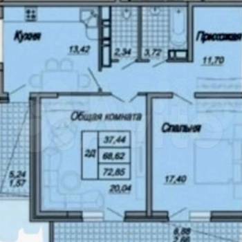 Сдается 2-х комнатная квартира, 70 м²