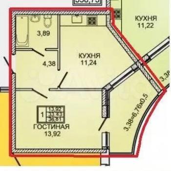 Сдается 1-комнатная квартира, 34 м²