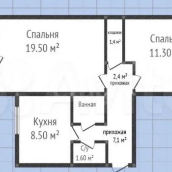Продается 2-х комнатная квартира, 54 м²