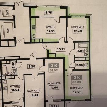Продается 2-х комнатная квартира, 72 м²