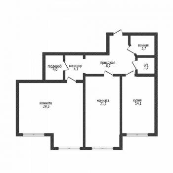 Продается 3-х комнатная квартира, 86,9 м²