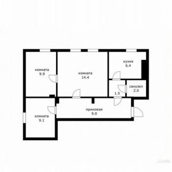 Продается 3-х комнатная квартира, 52,3 м²