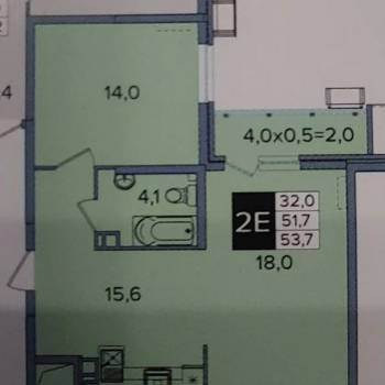 Сдается 2-х комнатная квартира, 53 м²