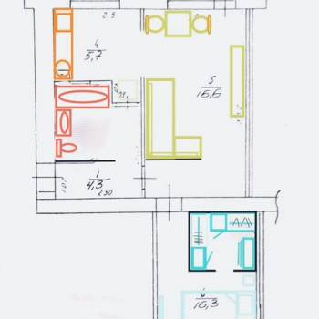 Продается 2-х комнатная квартира, 46 м²