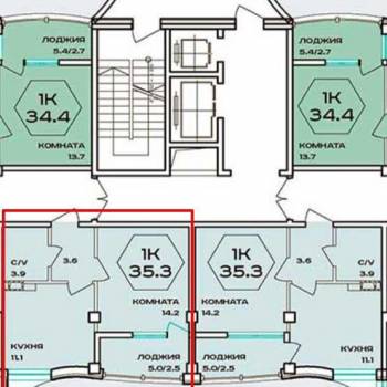 Продается 1-комнатная квартира, 37,5 м²
