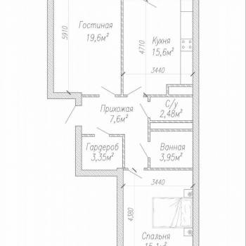 Продается 2-х комнатная квартира, 71,4 м²