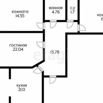 Продается 3-х комнатная квартира, 86,6 м²