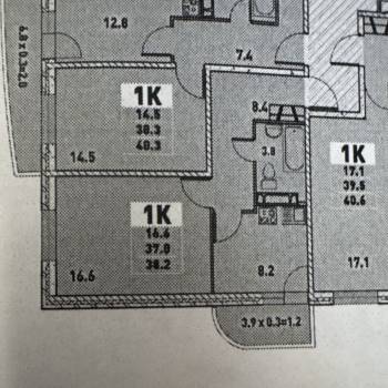 Продается 1-комнатная квартира, 36,9 м²