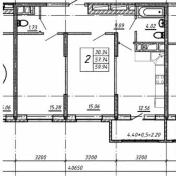 Продается 2-х комнатная квартира, 56,9 м²