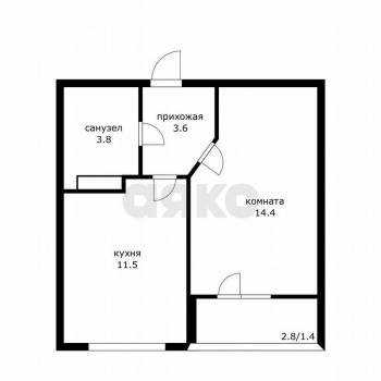 Продается 1-комнатная квартира, 37 м²