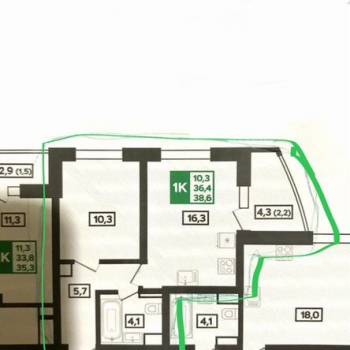 Сдается 1-комнатная квартира, 38 м²
