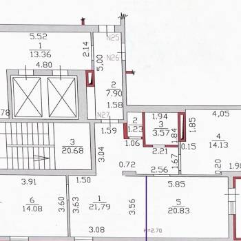Продается 2-х комнатная квартира, 75,6 м²