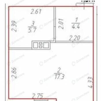 Продается 1-комнатная квартира, 28,7 м²