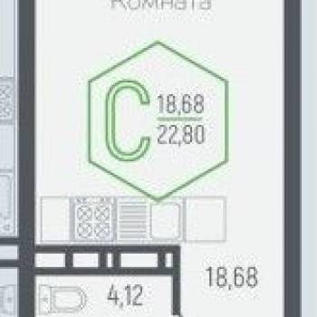 Продается 1-комнатная квартира, 23,5 м²