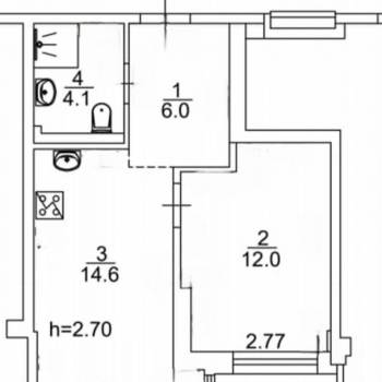 Продается 1-комнатная квартира, 36,7 м²