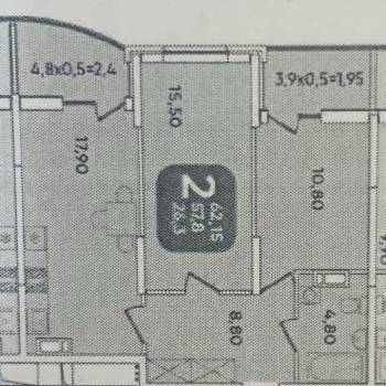Продается 2-х комнатная квартира, 66,5 м²
