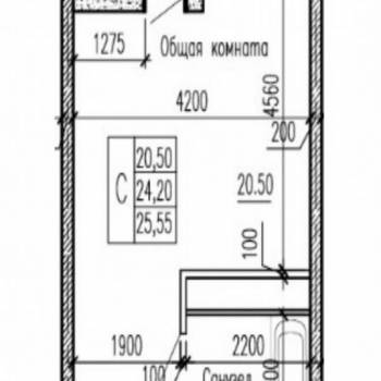 Продается 1-комнатная квартира, 24,2 м²