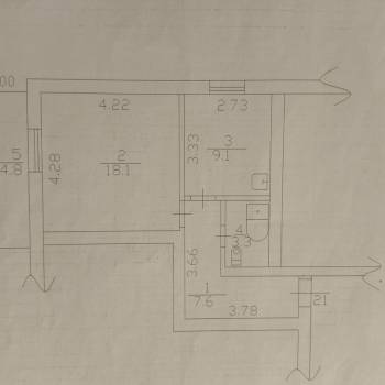 Продается 1-комнатная квартира, 38,1 м²