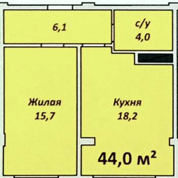 Сдается 1-комнатная квартира, 44 м²
