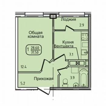 Сдается 1-комнатная квартира, 28,5 м²