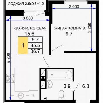 Сдается 1-комнатная квартира, 36,7 м²