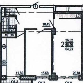 Сдается 2-х комнатная квартира, 67 м²