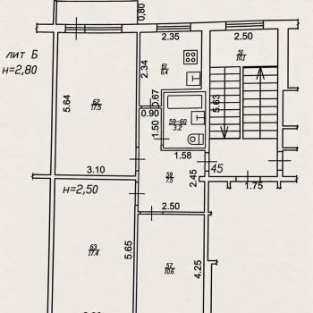 Продается 3-х комнатная квартира, 65 м²