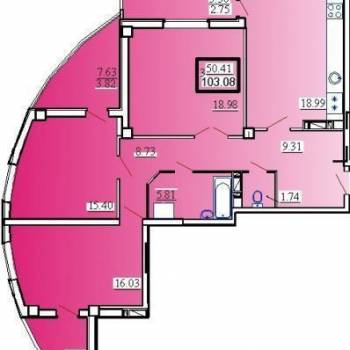 Продается 3-х комнатная квартира, 103 м²