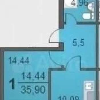 Продается 1-комнатная квартира, 35,9 м²