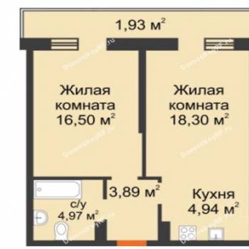 Продается 1-комнатная квартира, 53 м²