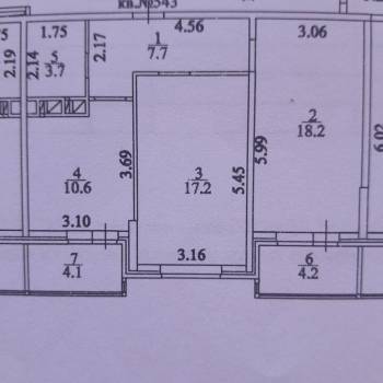 Продается 2-х комнатная квартира, 57,4 м²